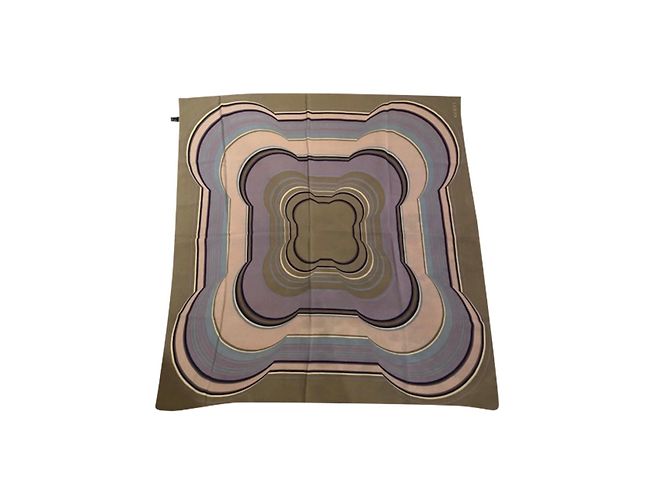 Sciarpa in seta Gucci Marrone Rosa Blu Beige Grigio 