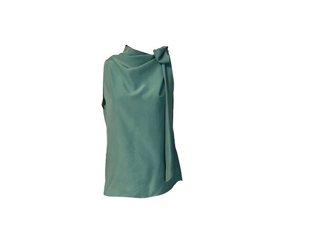 Top in seta Blumarine Verde