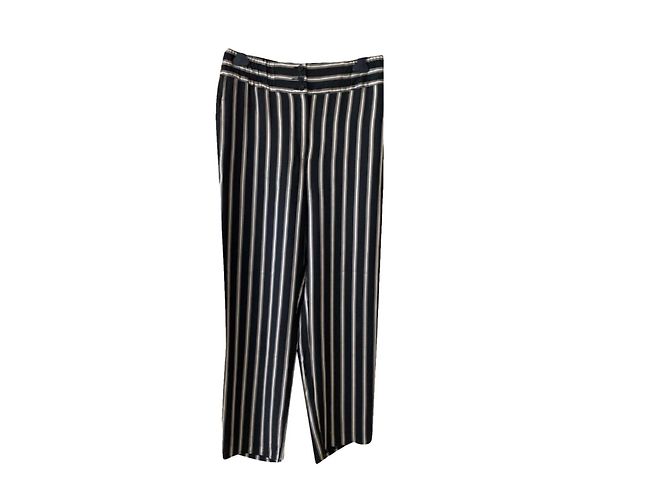 Calças de viscose às riscas Etro Preto Branco