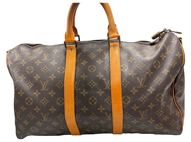 Louis Vuitton Keepall Monogram Canvas 45 Castaño