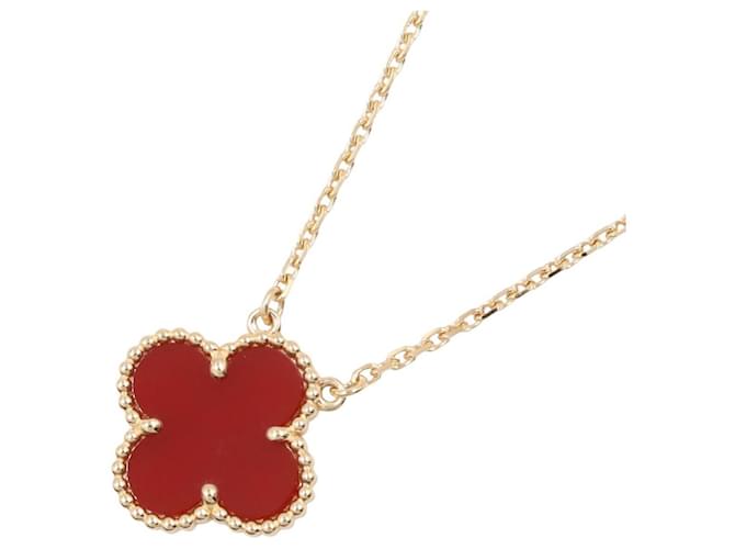 Vintage Alhambra Halskette Van Cleef & Arpels Rot Golden 