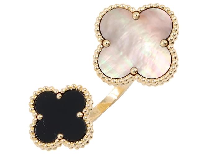 Van Cleef & Arpels Magic Alhambra Entre Doior Ring Brown Black Golden 