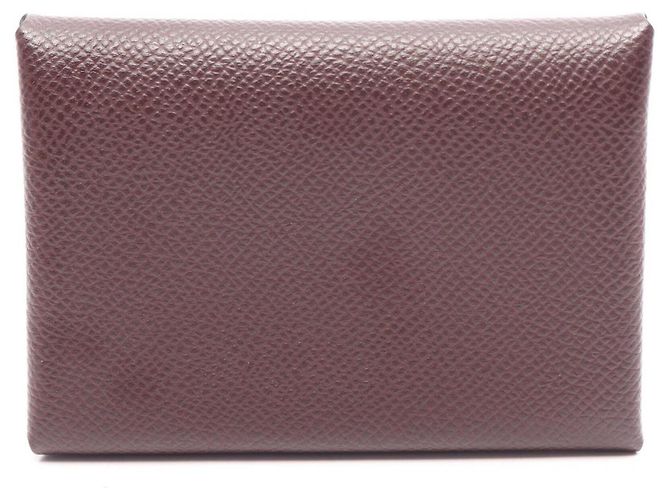 Hermès Portefeuille Hermes Calvi Duo Rouge Sellier Bordeaux