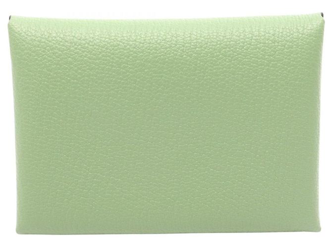 Hermès Hermes Calvi Duo Vert Cricket Wallet Green