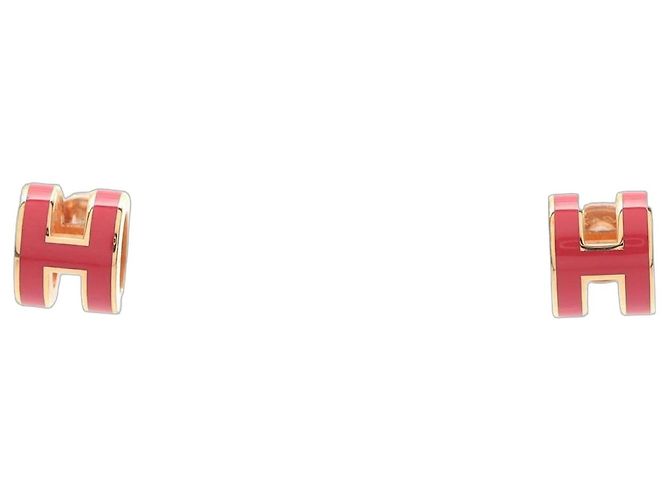 Hermès Orecchini Hermes Mini Pop H Rosa D'oro 