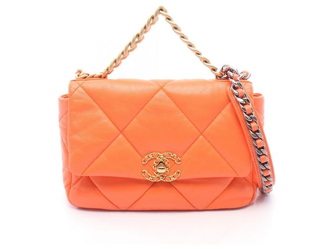 Sac à main Chanel 19 Dixneuf Matelassé Orange