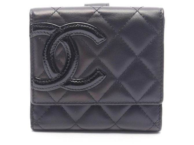 Chanel Cambon Line Double Snap Wallet Black