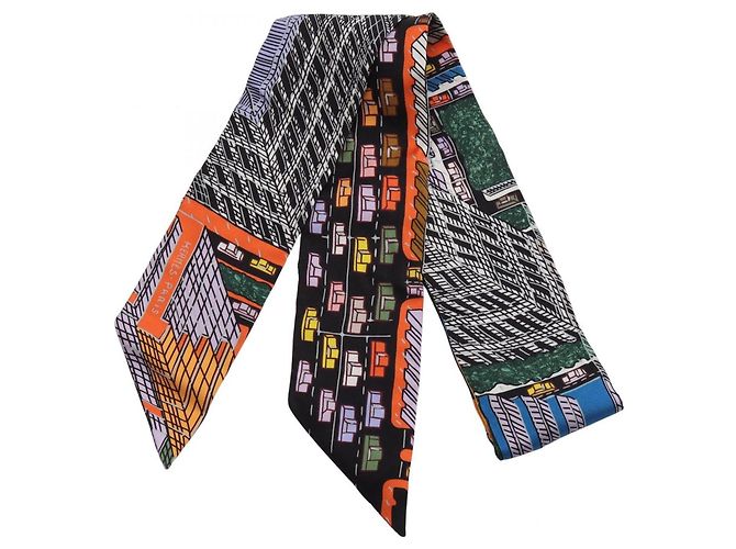 Hermès Sciarpa Twilly Pantin City Hermes Nero Multicolore