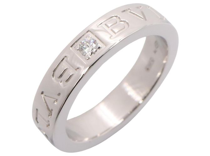 Bulgari Bvlgari B-zero1 18K White Gold Band Ring Silvery