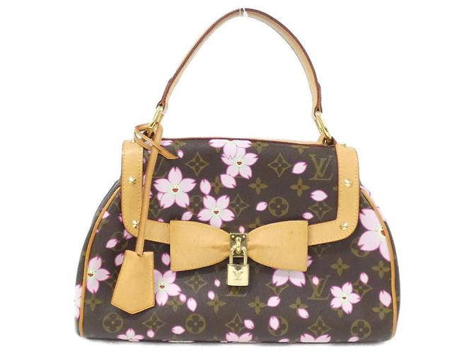 Bolsa Louis Vuitton Monogram Cherry Blossom Sac Retro PM Marrom
