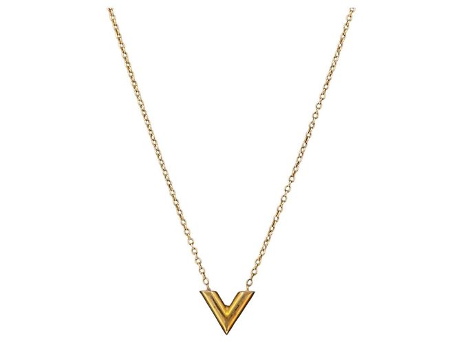 Collana Essential V LOUIS VUITTON Oro M61083 LV Auth bs36156 D'oro