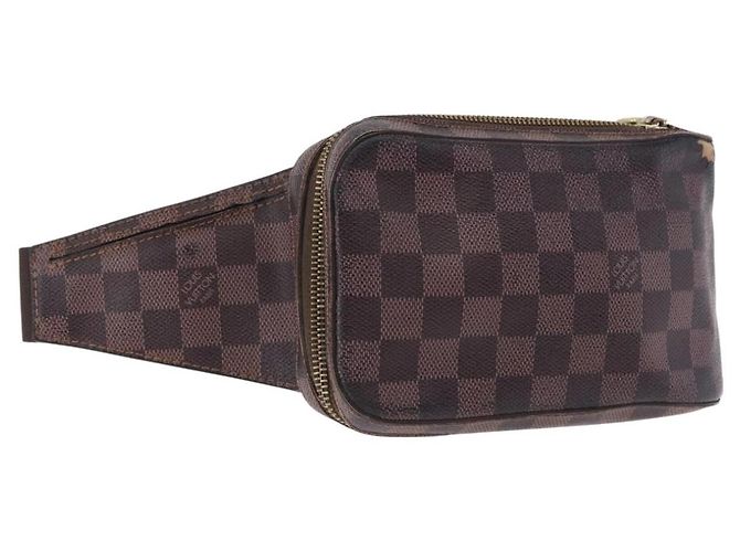 LOUIS VUITTON Bolsa de Ombro Damier Ebene Geronimos N51994 LV Auth 191787