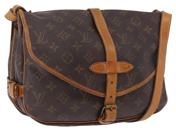 LOUIS VUITTON Bolsa de Ombro Monogram Saumur 30 M42256 LV Auth ka5313