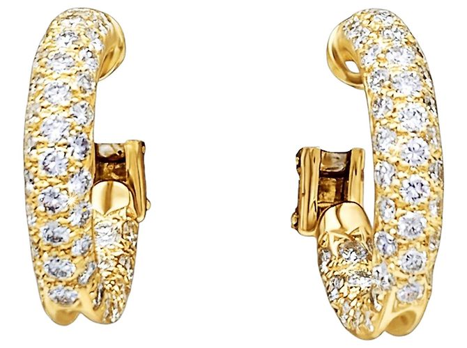 Autre Marque Orecchini a cerchio in oro giallo e diamanti.