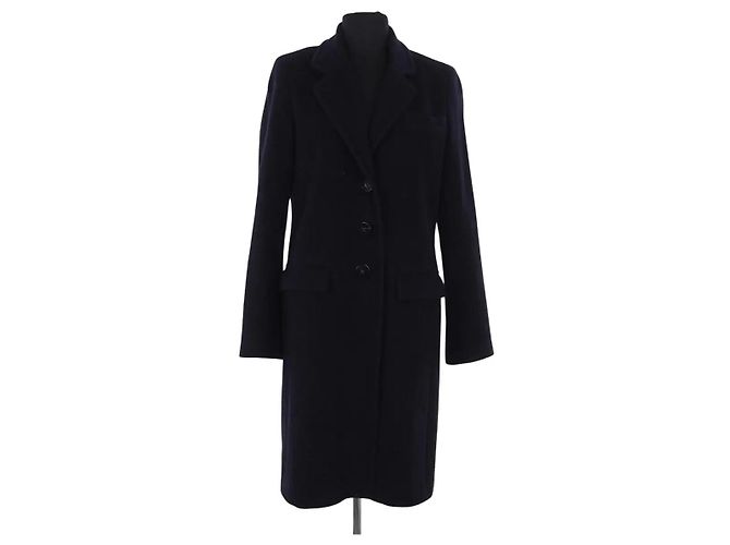 Gerard Darel Navy Blue Wool Coat