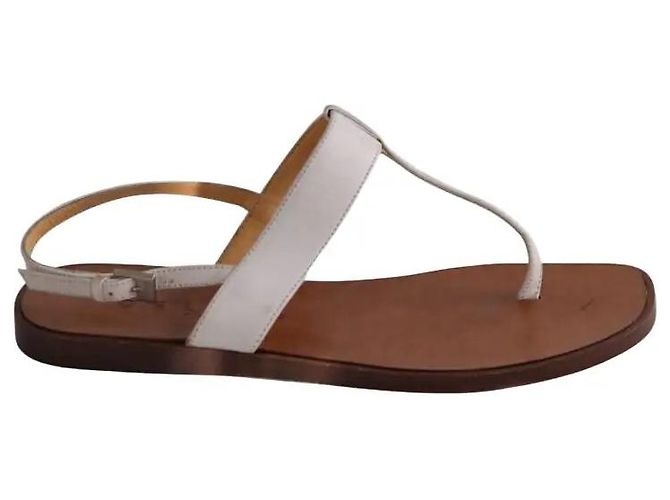 Céline white leather sandals