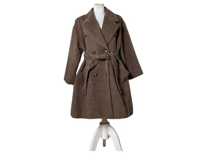 Vintage Givenchy Wool Blend Coat Brown Gold M