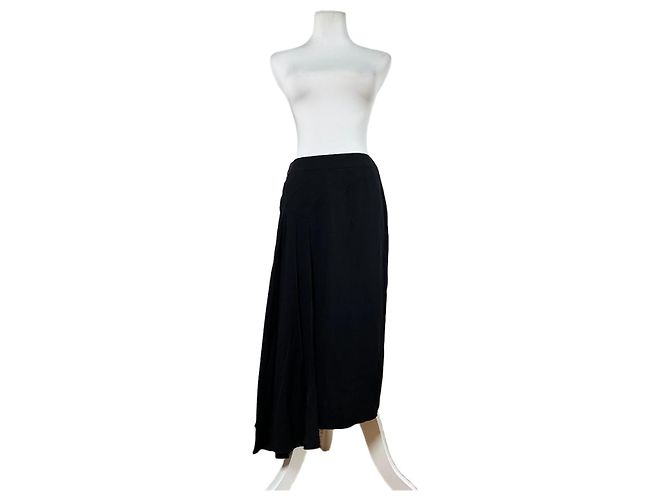 Gonna di seta vintage Chanel nera M Nero