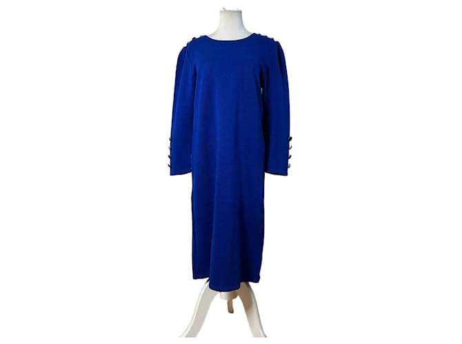 Robe en mélange de laine vintage Yves Saint Laurent Bleu vif M 