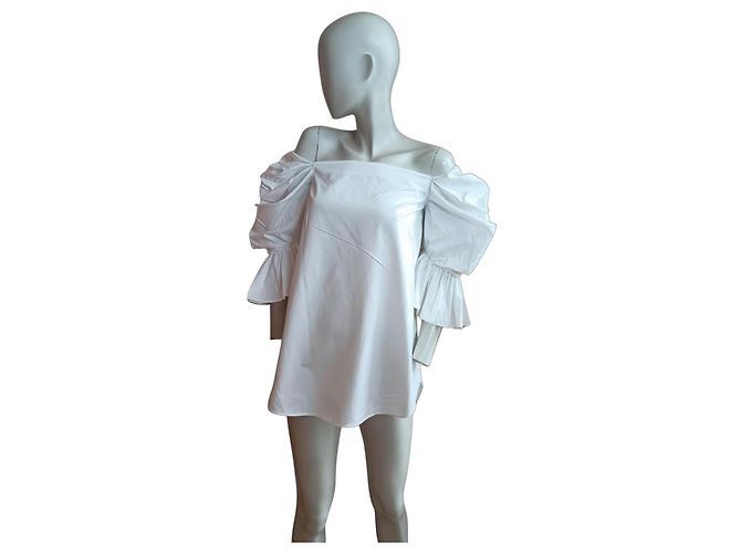 Blusa blanca de mangas abullonadas Monographie Blanco