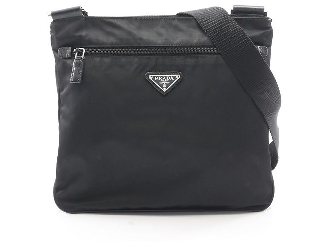 Borsa a tracolla Prada TESSUTO + SAFFIANO Nero