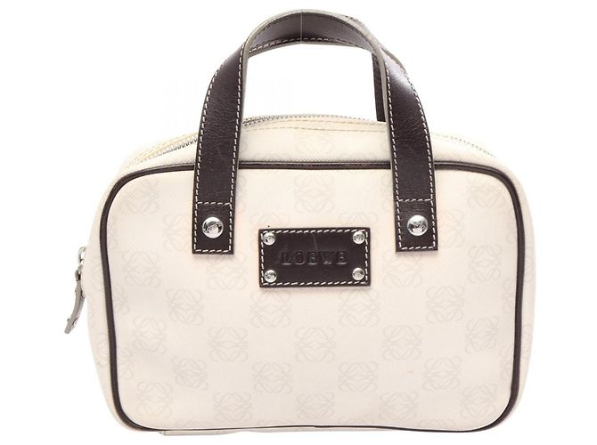Bolsa de mão mini Loewe Anagram Marrom Branco