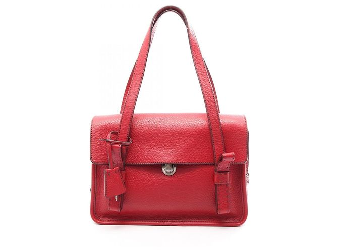 Borsa a mano e borsa a tracolla in pelle rossa Prada Rosso