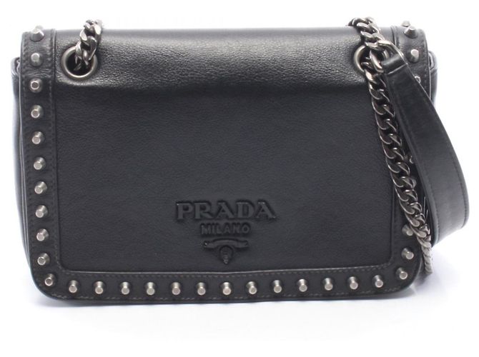 Borsa a tracolla in pelle GLACE'CALF Prada Nero