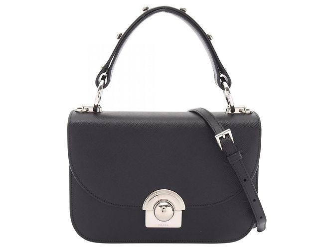 Prada Saffiano Lux 2-Way Handtasche Schwarz