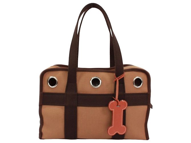 Hermès Borsa Hermes Dog Bag II Marrone Beige