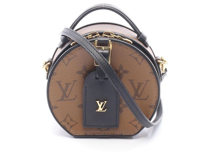 Bolsa Louis Vuitton Mini Boite Chapeau Monogram Reverse Marrom Preto