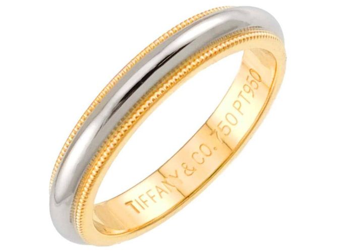 Anillo de banda Milgrain Tiffany & Co. Dorado