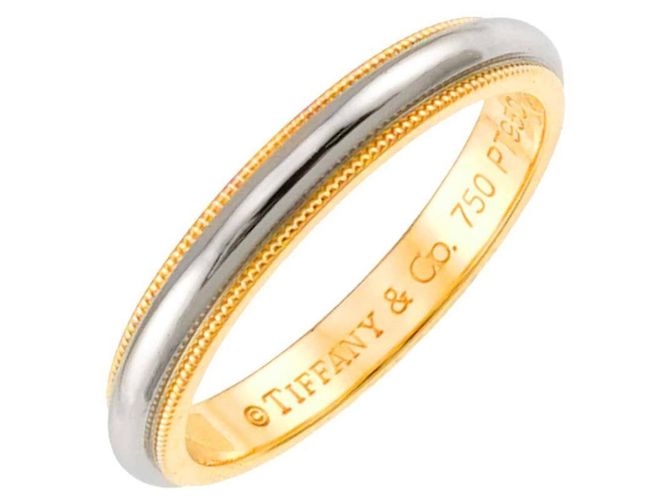 Anillo de banda Milgrain Tiffany & Co. Dorado