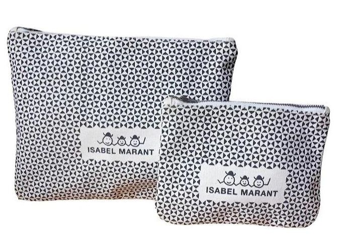 Isabel Marant Set di 2 pochette Nero Bianco