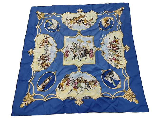 Hermès Hermes Carré 90 Seta multicolore 90 x 90 Blu