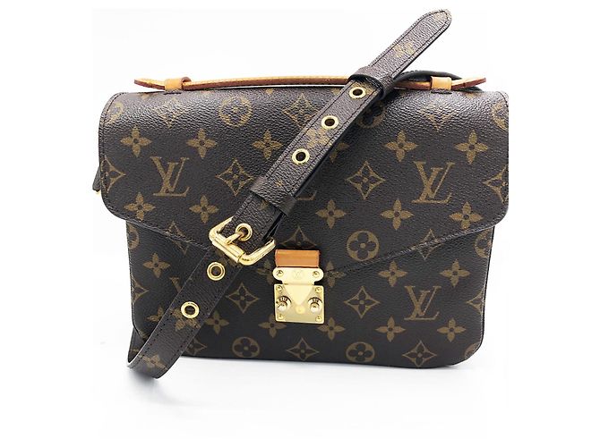 Bolsa de ombro Louis Vuitton Monogram Canvas Pochette Métis Marrom Monograma