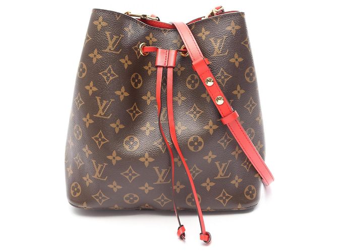 Néonoé Bolsa de Ombro Louis Vuitton NeoNoe Marrom Vermelho