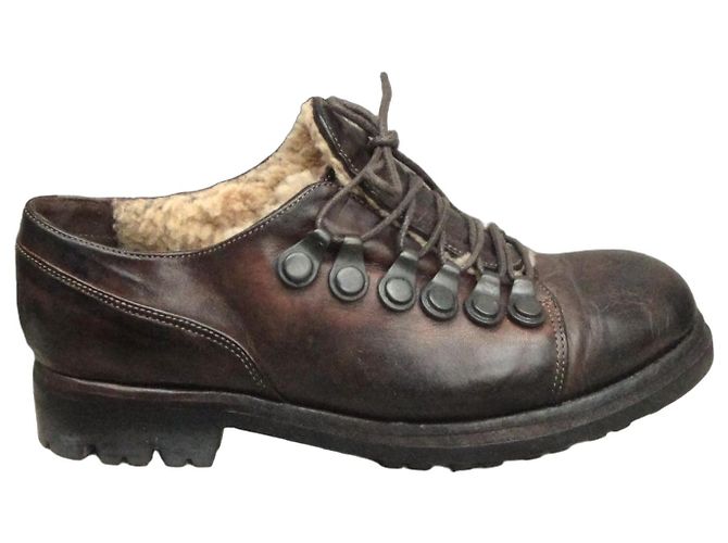 Autre Marque Derbies in pelle foderati Fauzian Jeunesse Marrone