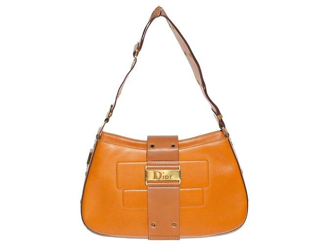 Christian Dior Bolsa Dior Columbus em couro - Era Galliano Marrom Laranja
