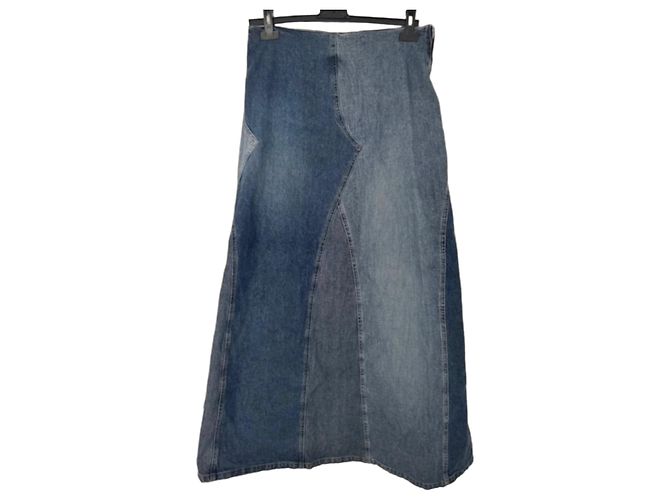 Fornarina Falda Maxi Denim Patchwork - IT 44 Azul