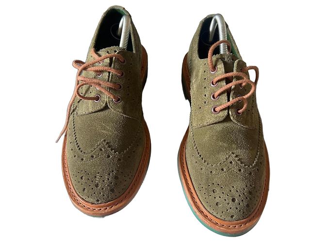 Autre Marque Tricker's Bourton Scarpe Stringate Uomo Camoscio Verde Marrone