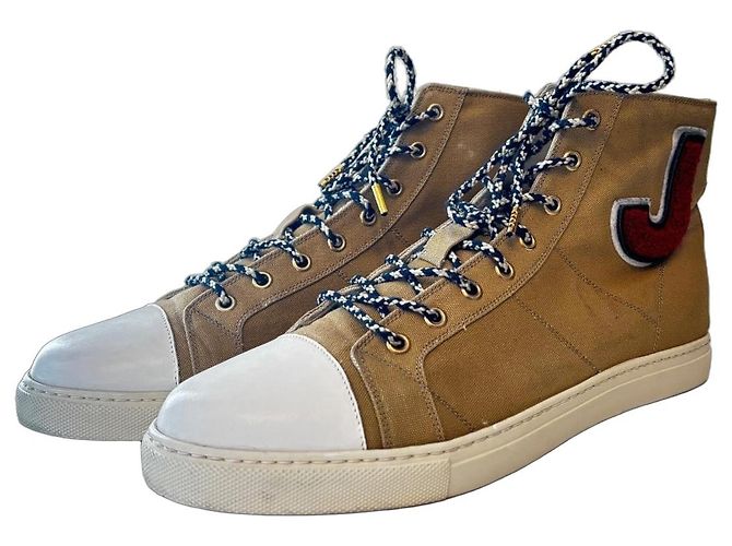 Marc Jacobs Zapatillas de Caña Alta Blanco Roja Beige