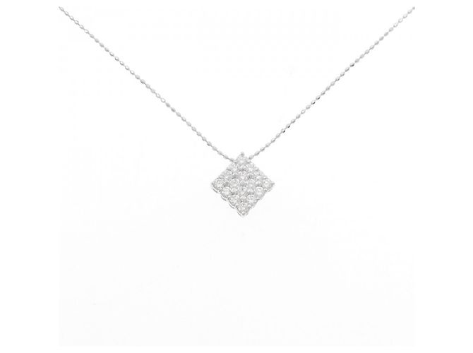 Autre Marque Diamant-Halskette Pt900 K18WG Silber