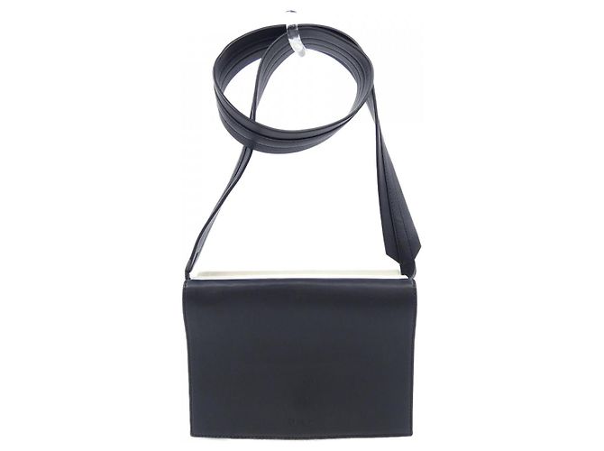 Autre Marque Bolso de hombro de piel Plan C Negro Beige