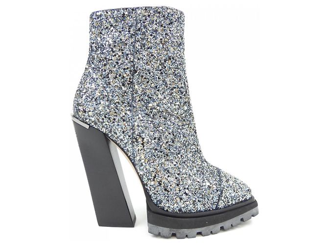 Bottes JIMMY CHOO Noir Argenté Bleu