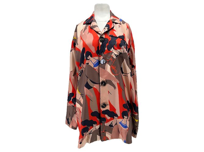 Autre Marque AZ FACTORY Gemusterte Seidenbluse Rot
