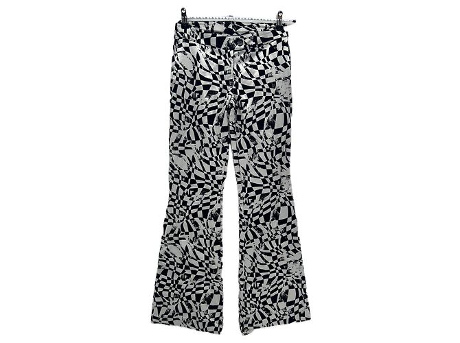 Montblanc Calça estampada preto e branco