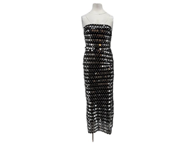 Autre Marque Robe longue à sequins Black