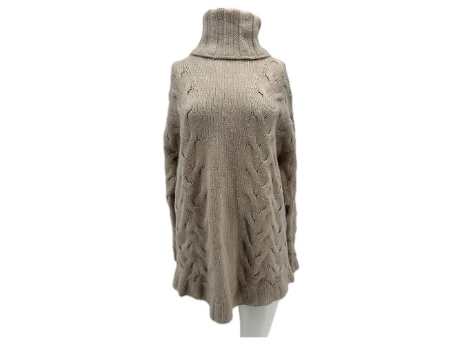 Autre Marque VARANA Strickpullover beige mit Zopfmuster aus Kaschmir 