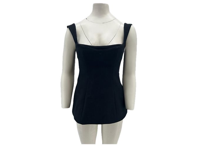 Autre Marque Top CLEA negro de algodón XS